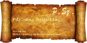 Páskuj Szibilla névjegykártya